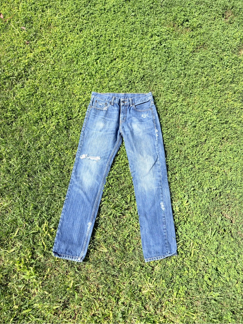 Men's Blue Distressed Jeans